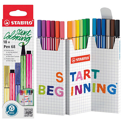 Penna Stabilo Pen 68 - astuccio zig zag 18 colori