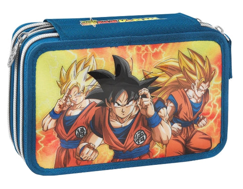 Astuccio 3 Zip Dragon Ball Blu